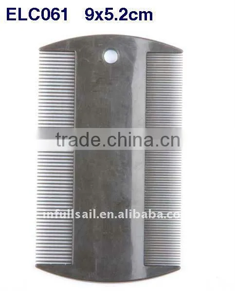 plastic flat hair comb with double tooth