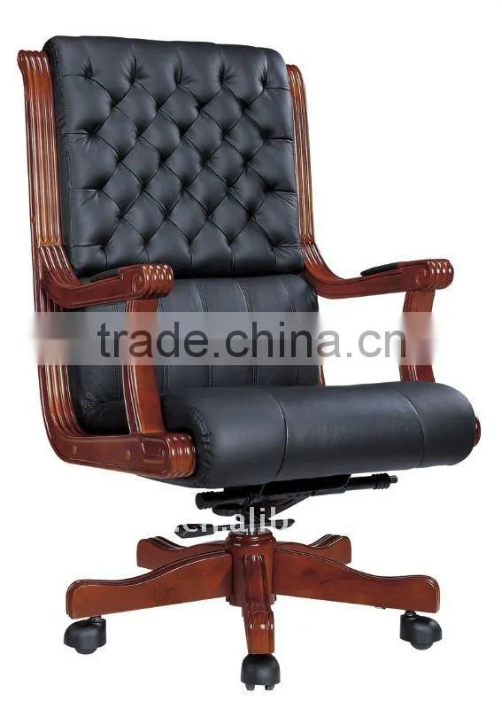 Antique Wood Office Chair Manager Chair office leather executive chair