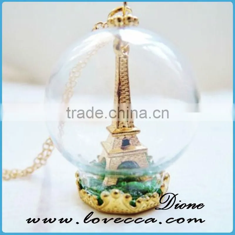 Fancy landscape miniature model flower inside glass dome miniature