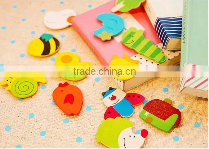 colorful wooden fridge magnets