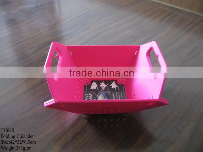 2016 Hot Sales PP Plastic Colorful Foldable Household Colander