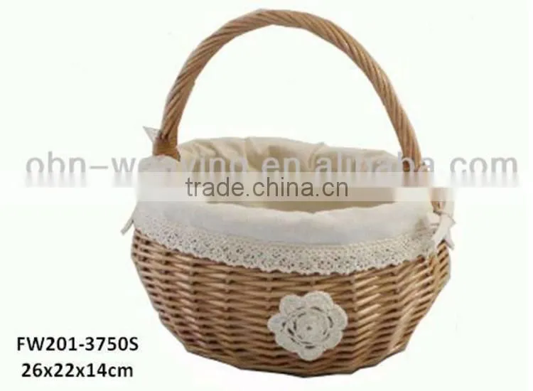 Wholesale hot sell children oval empty fancy wicker gift baskets