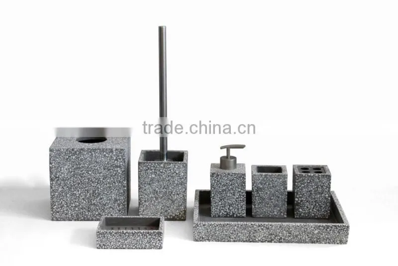 White Metal Bath Concrete Bathroom Accessory Sets
