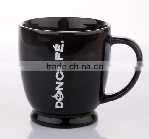 Black Ceramic Porcelain Cafe Cup/Mug with Foot