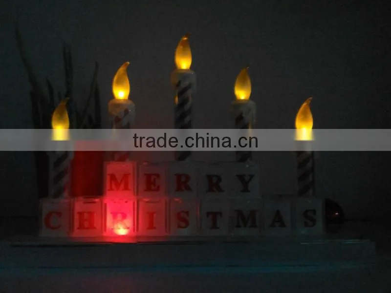 christmas candle holder christmas decoration LED lighted candle color changing