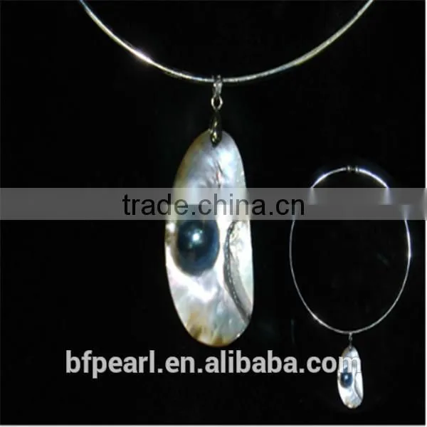 Simple Mabe Pearl Neck Ring / Necklace
