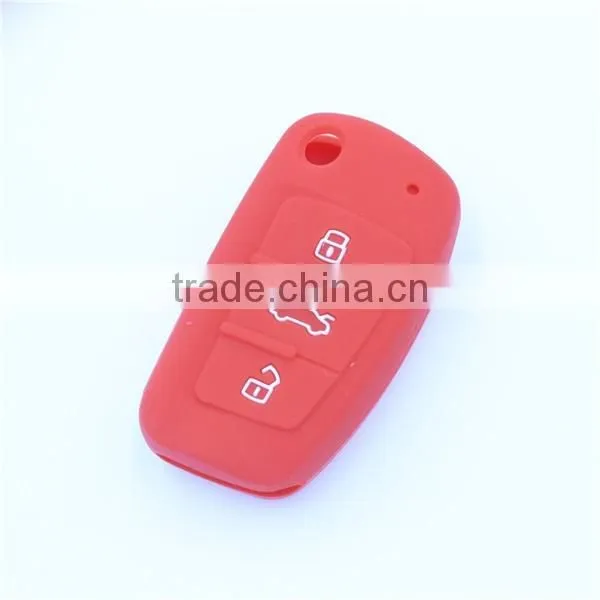 for audi fold 3 buttons keys silicone remtoe key holder, silicone car key case
