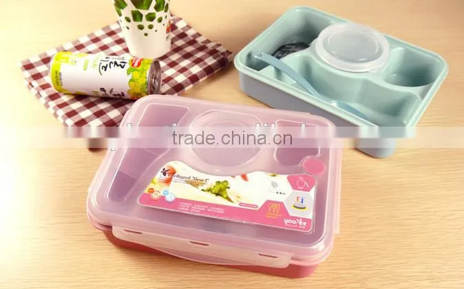 China Lunch Box Bento Food Container 4cups Made In China,hot new product for 2015,CUSTOM plastic lunch box