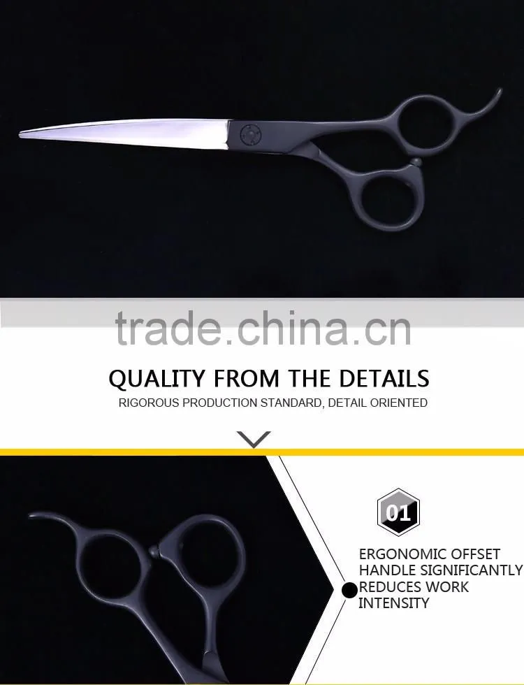 Black 7" Dog Cat Professional Pet Grooming Scissors Pet Shears Hair Tools