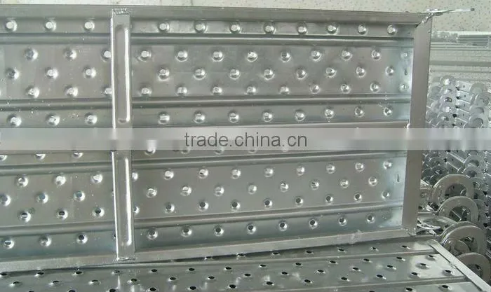 Q235 galvanized metal scaffolding plank with hooks for construction