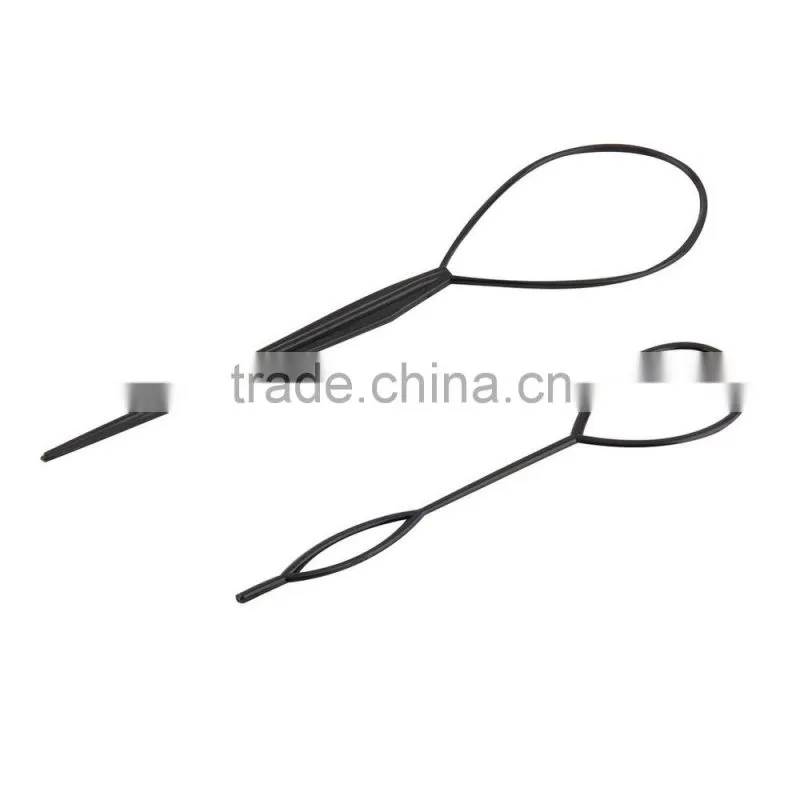 Ponytail Creator Plastic Loop Styling Tools Black Topsy Pony Tail Crochet Braid Hair