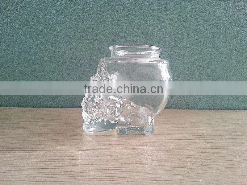 skull glass bottle