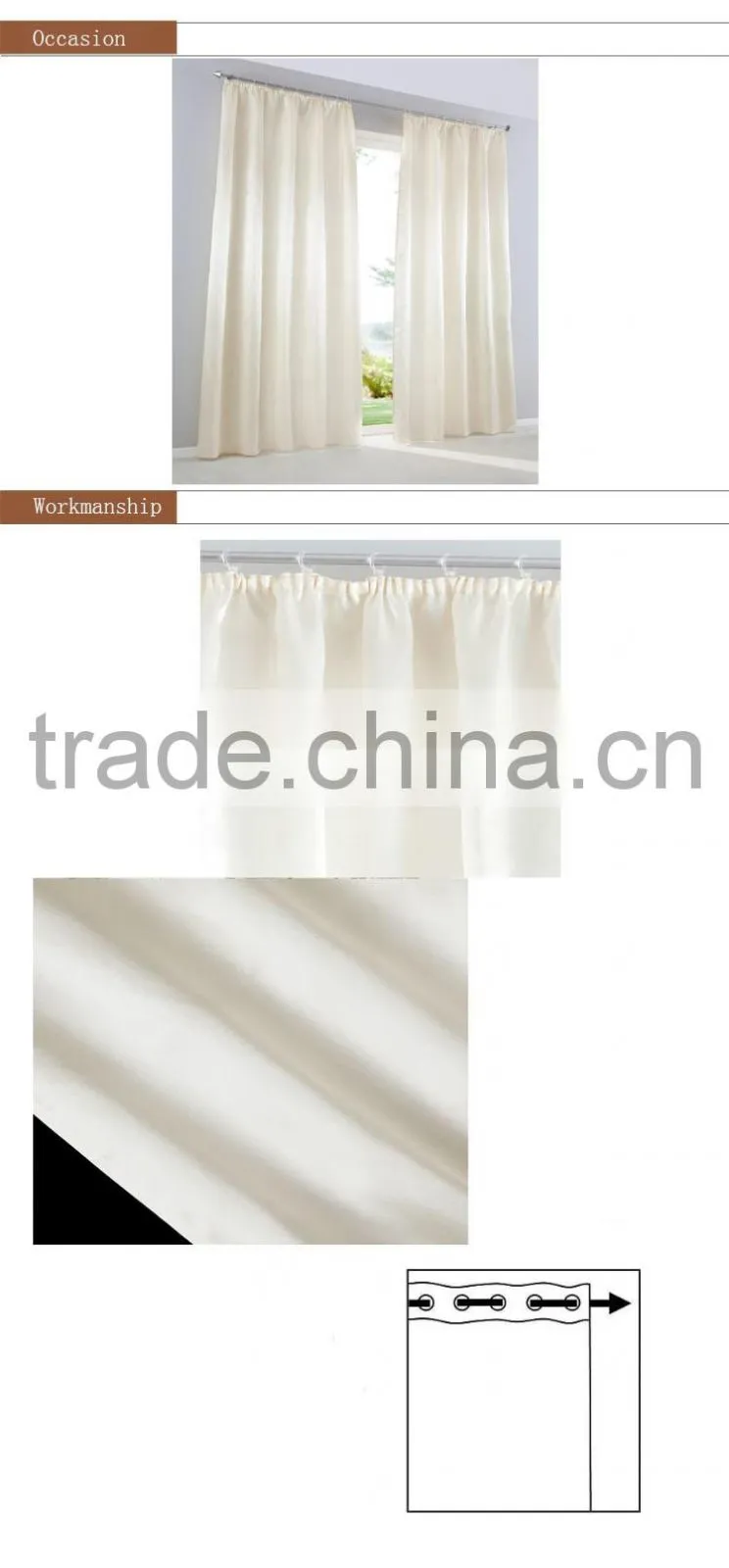 Solid satin curtain fabrics, shiny fabrics,tape curtains,window curtain