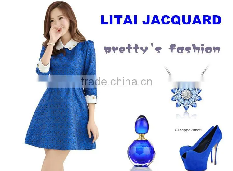 women dresses white jacquard fabric / fancy dress fabric