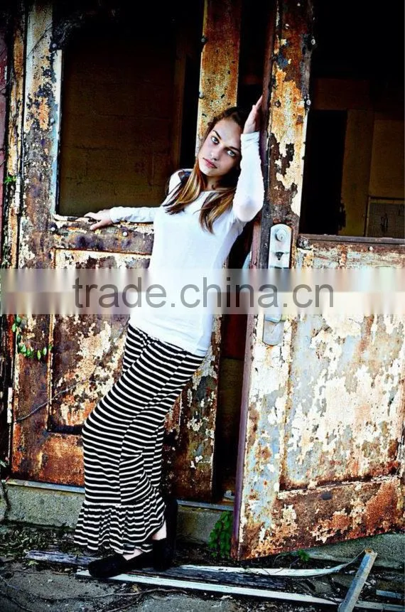 wholesale boutique ruffles pants women knit ruffle pants