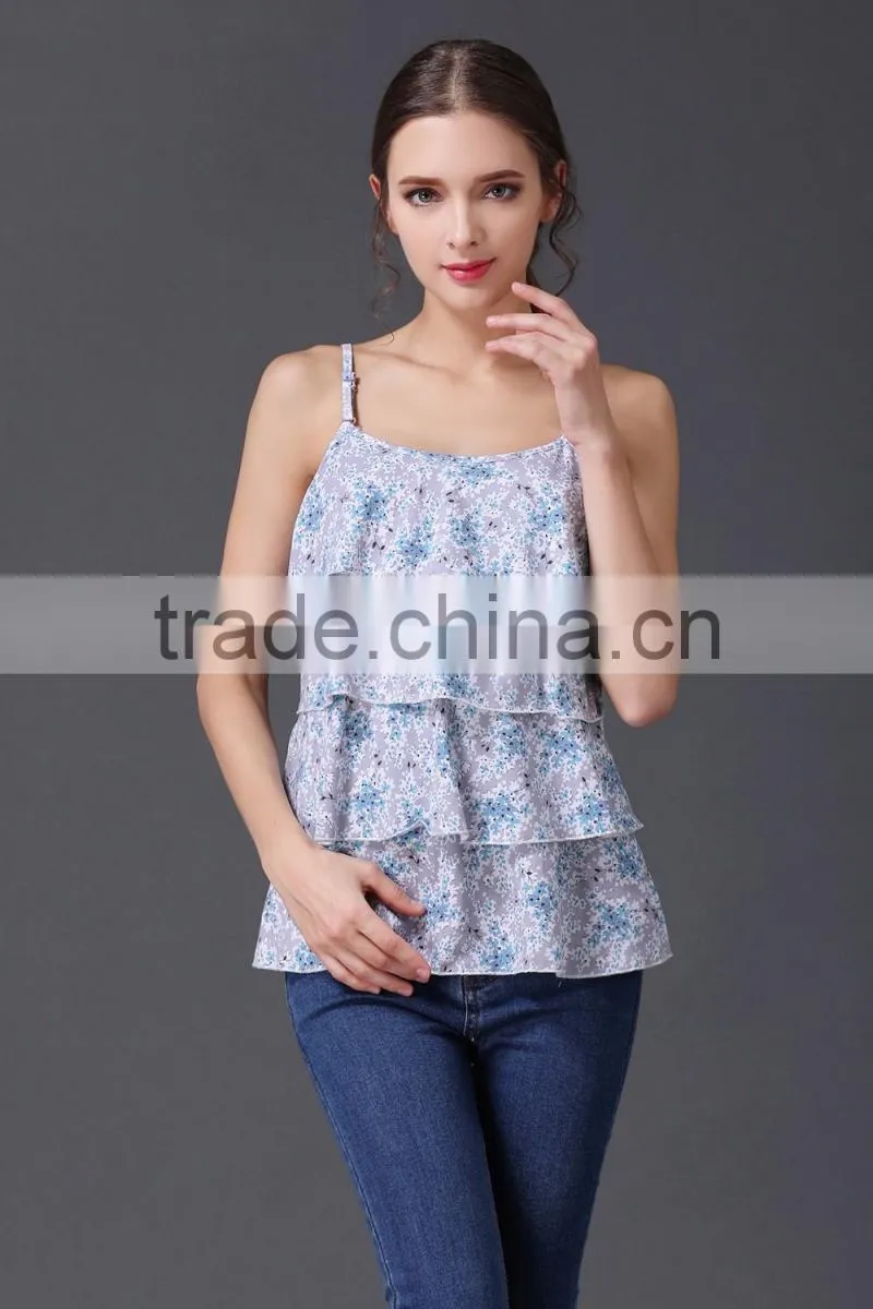 Floral Summer Cotton Maternity Chemise Breastfeeding Vest nursing tanks