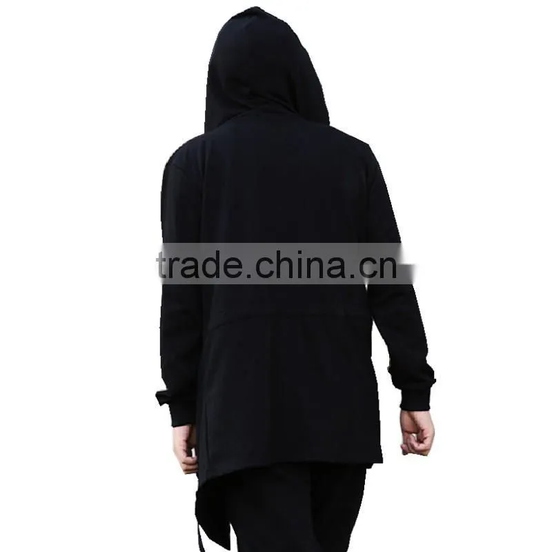 Hot 2016 New Arrival Black Men's Cloak Hooded Male Streetwear Sweatshirts Hip Hop Spring Full Sleeves Clothing,Christmas sweater