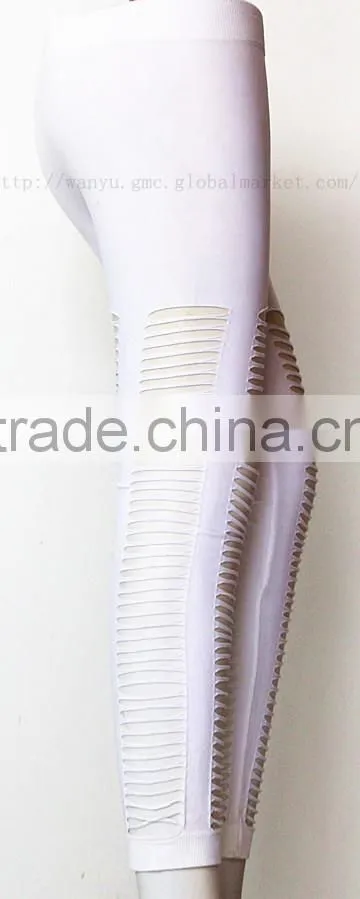 Sexy seamless mature women mesh side panels legging
