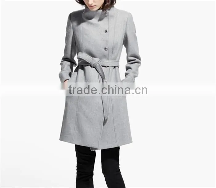 latest brushed checked ladies plaid winter coat