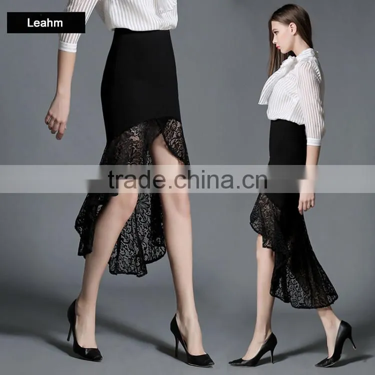 2016 Elegant fashion oem high waist fomal skirts women latest long skirt design for wholesale