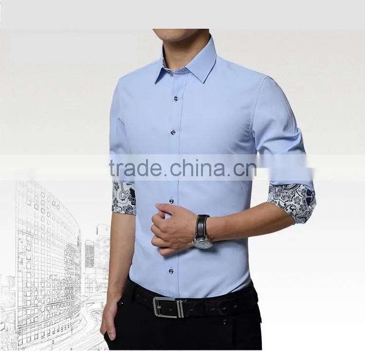The groom long sleeve shirt in spring and summer youth han edition cultivate one's morality leisure pure color