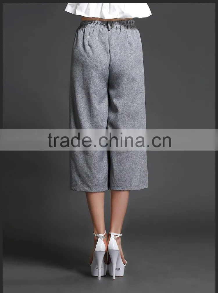 Casual fashion linen straight loose pants for woman