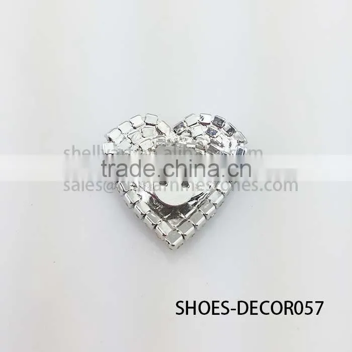 Heart Shape Crystal Rhinestone Shoe Clips