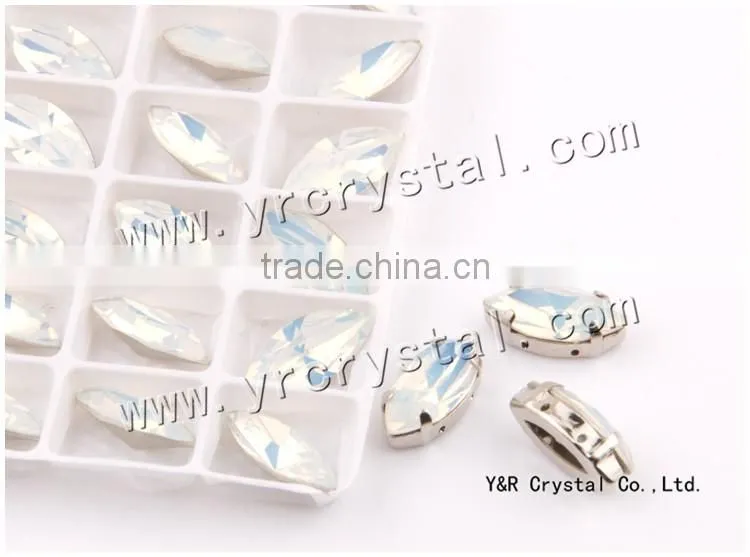 Navette crystal fancy stone,7*15mm, white opal crystal rhinestone wedding decoration