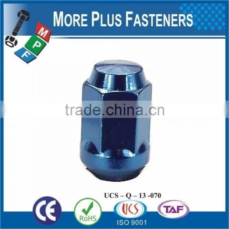 Made in Taiwan Black Bulge Blue Lug Chrome Bulge Acorn Nut