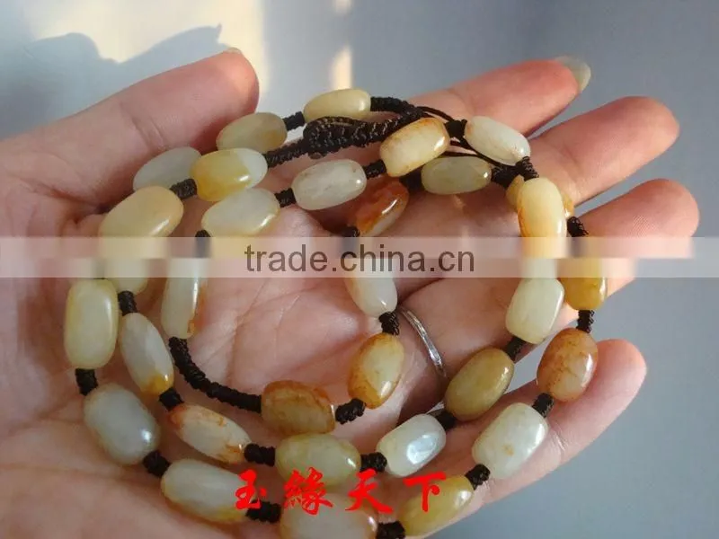 HEtian jade seed makings red-skinned wampee seeds necklace the original stone material handmade necklace jewels jade stone