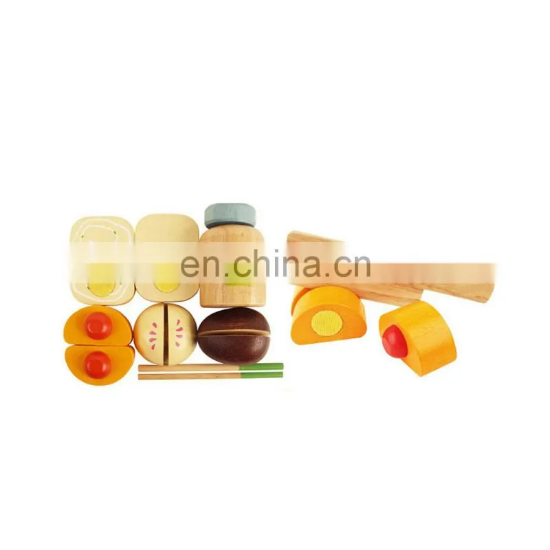 Montessori Educational Early Learning Solid Wooden Assorted Food Play Set With High Quality