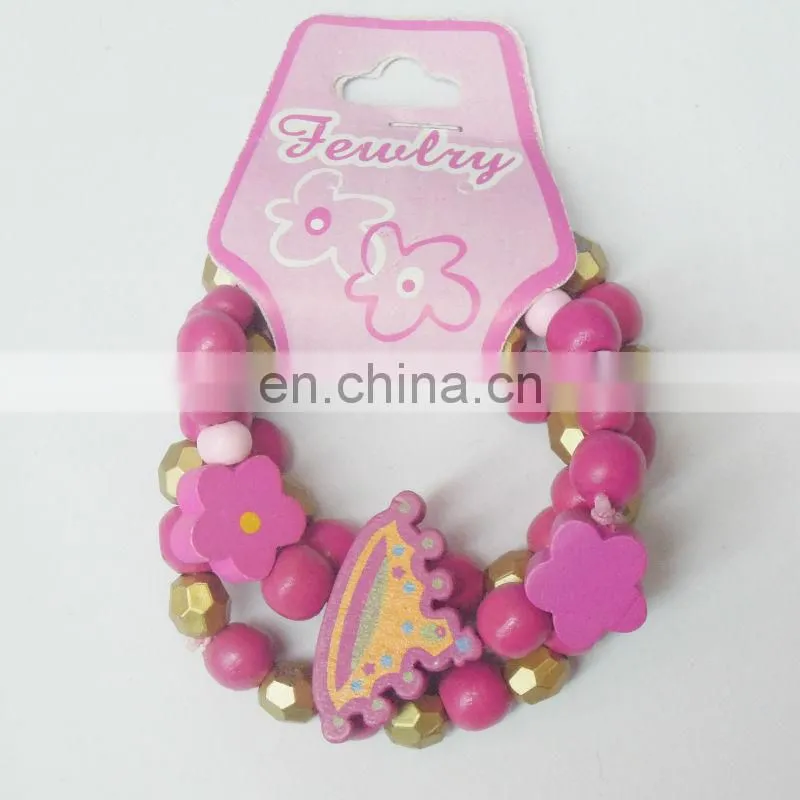 cute wooden heart kids beads bracelet