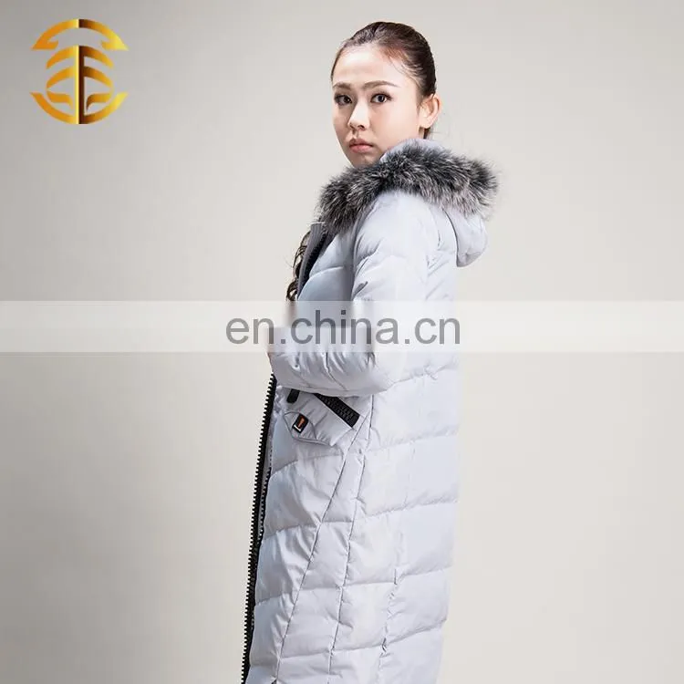 Wholesale Colorful Hooded China Ladies Long Down Jacket