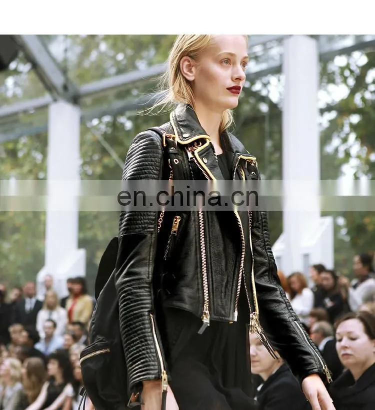 2017 Wholesale Women Real Leather Coat Lady Spring Overcoat