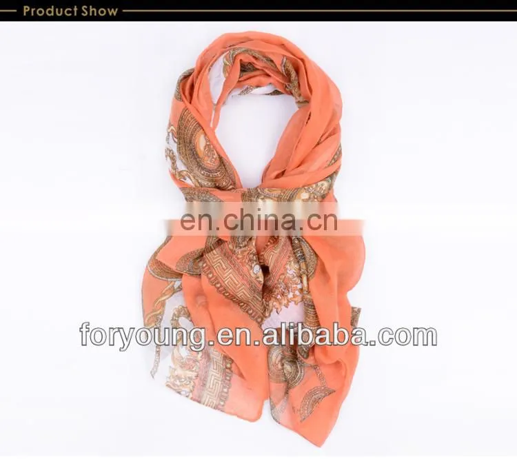 fashion long voile printed scarf
