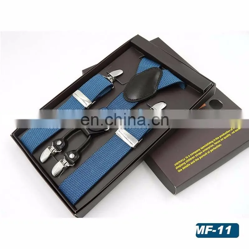 2017 new design Men's high-end brand 4 clips jacquard printing suspenders