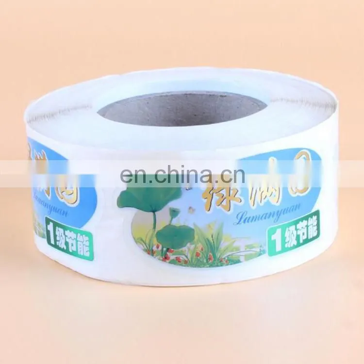 Colorful printing custom shape adhesive plastic pvc vinyl sticker paper roll