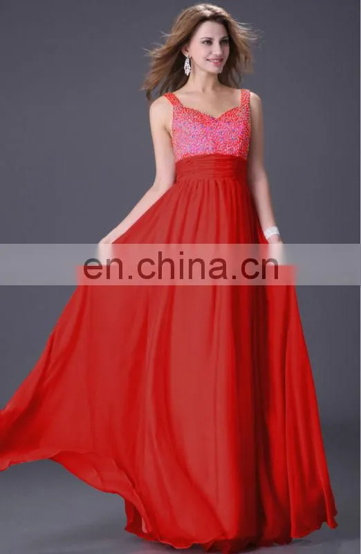 Grace Karin Sleeveless Long Chiffon Beaded Cheap Evening Dresses CL4104-3