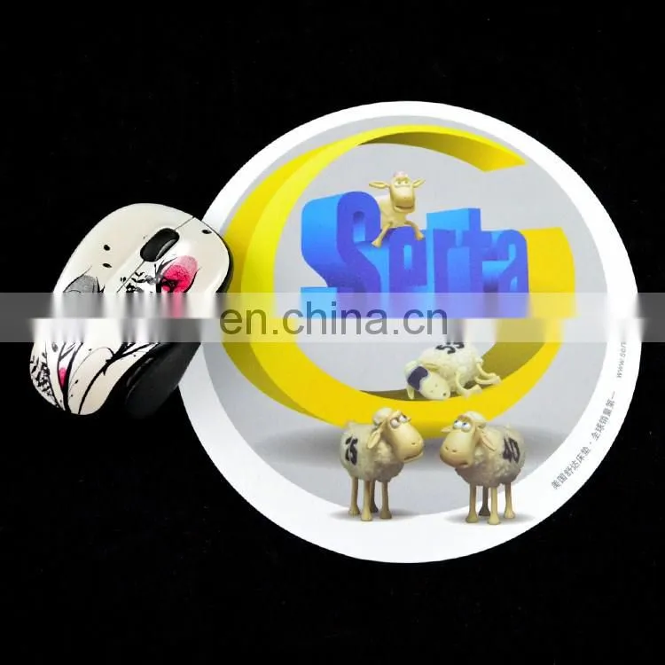 Round custom adhesive mouse pad