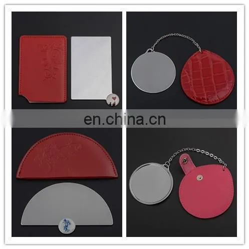 Custom logo blank metal personalized pocket mirror for lady decorative