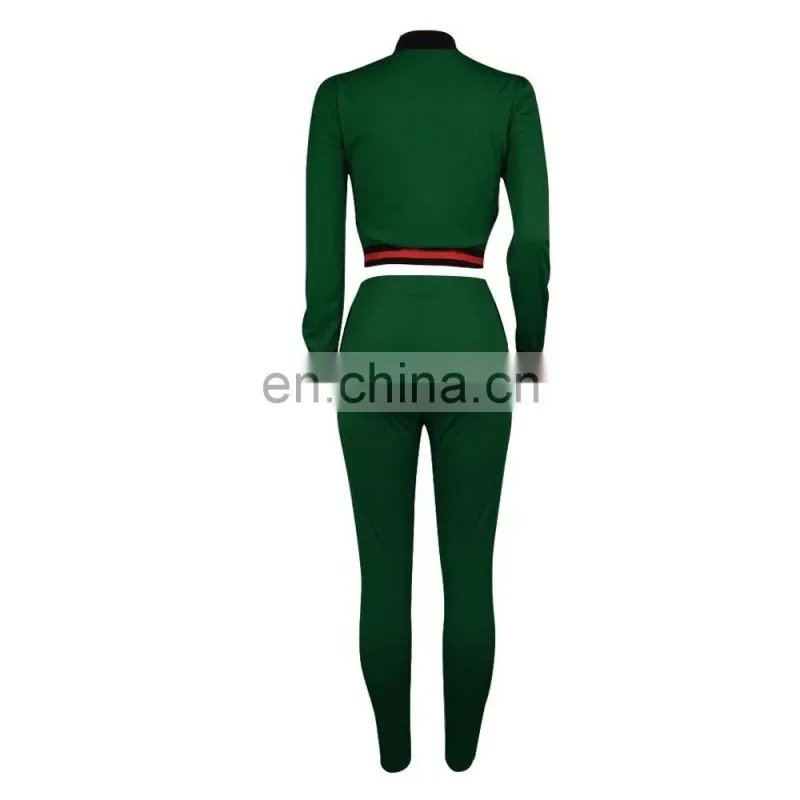 Women Sexy Letter Printing Crop Top Workout Legging Casual Tracksuit Set