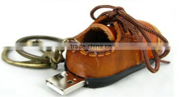 shoes leather 16MB-32GB usb flash drive/usb flash memory