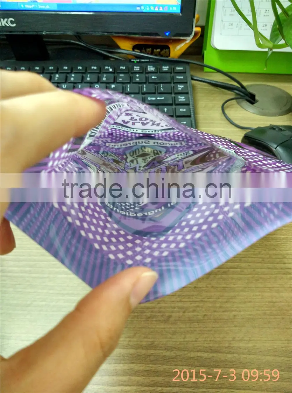 custom printed three side sealed plastic pet food packaging bags