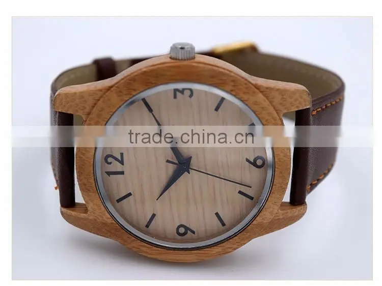 Wholesale customized personalized Fashion Wood case Watch Men Custom Logo Wrist Watch With Leather Band
