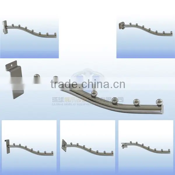 Metal chrome display hook for slotted channel