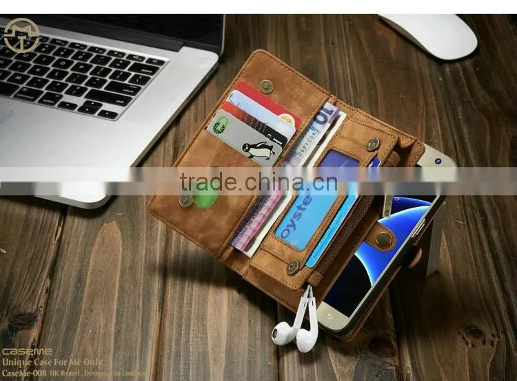 phone case displaying time on the case For Samsung s7 case leather with back card slot