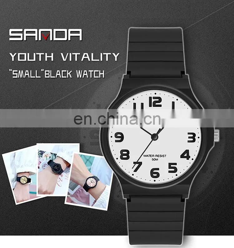 Sanda 6010 Stylish Ladies Mens Analog Watch Waterproof Relojs Minimal Unisex Quartz Watches