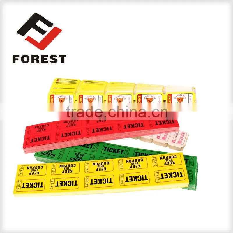 raffle ticket/coupon ticket roll paper, paprty ticket printing