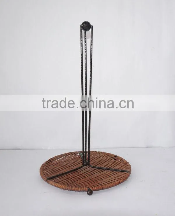 Handmade Wicker & Wire Paper Towel Holder