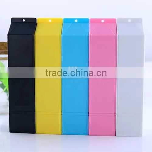 Custom milk portable mobile power bank 2600mAh external backup